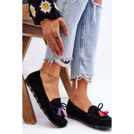 PS1 Loafers i mocka med rosett och tofsar Svart Dorine 8