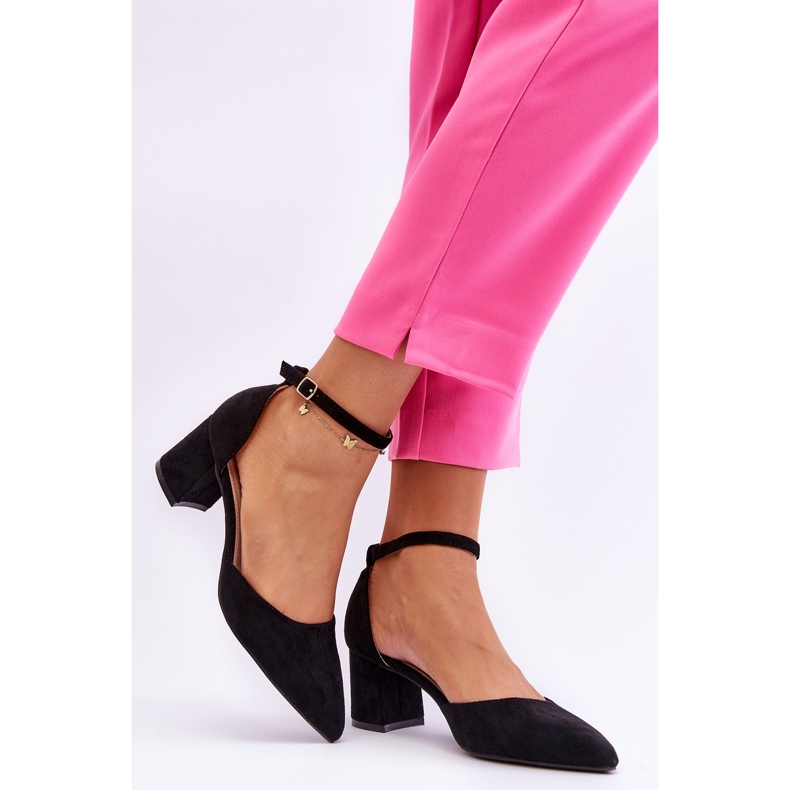 Suede Heel Pumps Black Promise svart 1
