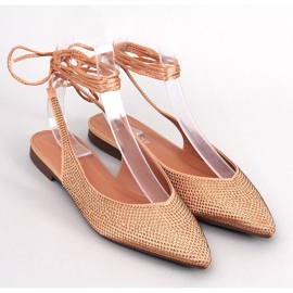 Rhinestone ballerinas med öppen klack från Vonda Champagne gyllene 1