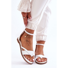 Platta sandaler med dragkedjor för kvinnor med dragkedja Vita Rise Up! 1