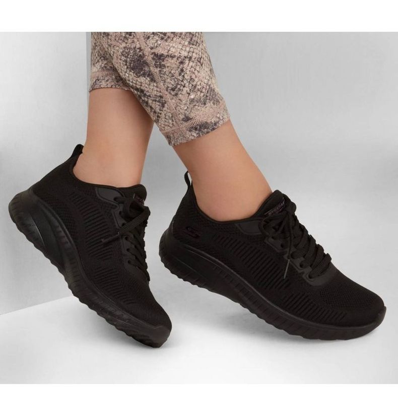 Skechers Memory Foam Bobs Squad Chaos Shoes W 117209 Bbk svart 1