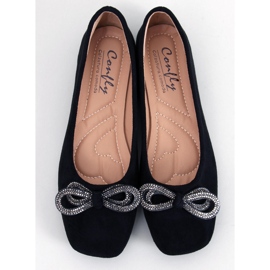 Serna Nero balett i mocka med rosett svart 1