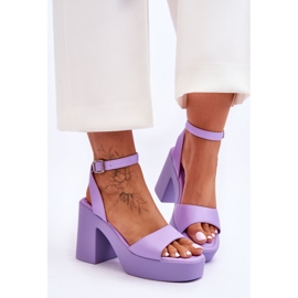 Fashionabla lila Karmine massiva sandaler med hög klack purpur 1