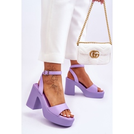 Fashionabla lila Karmine massiva sandaler med hög klack purpur 2