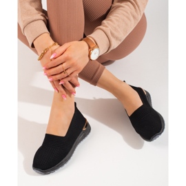 Shelovet svarta genombrutna sneakers för kvinnor 2