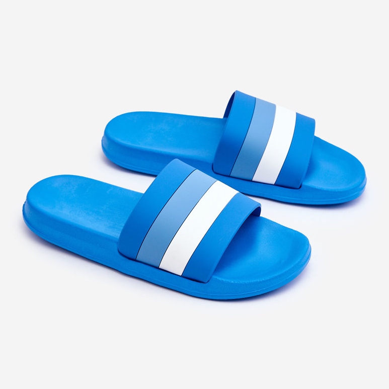 Blå randiga tofflor för damer 2