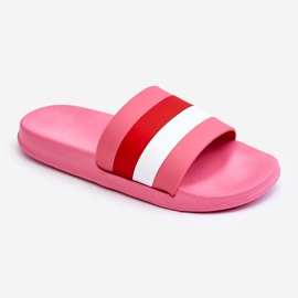 Mörkrosa Vision randiga tofflor för kvinnor 1