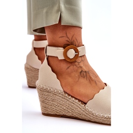 Evento Läder Wedge Sandaler Komfortsko Beige Verola 4