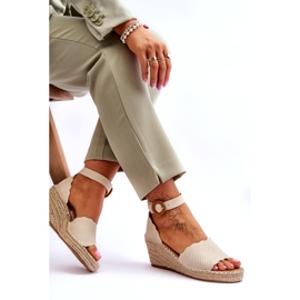 Evento Läder Wedge Sandaler Komfortsko Beige Verola 5