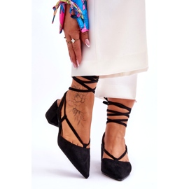 Black Carlotte Knotted Low Heel Pumps svart 1