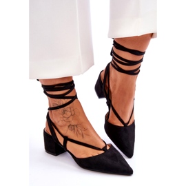 Black Carlotte Knotted Low Heel Pumps svart 4