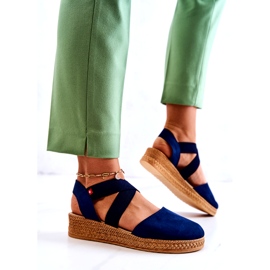 Espadrillor i mocka för damer Big Star JJ276037 Marinblå 2