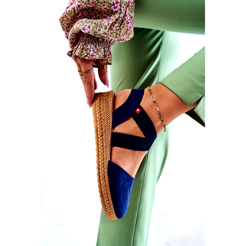 Espadrillor i mocka för damer Big Star JJ276037 Marinblå 3