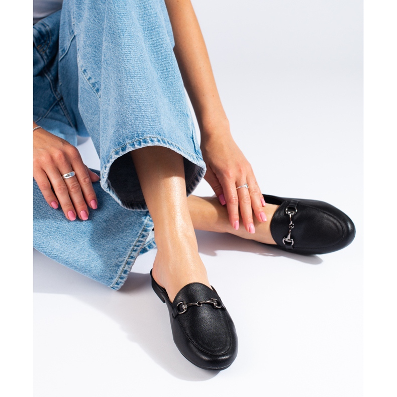 Vinceza svarta tofflor för kvinnor 2