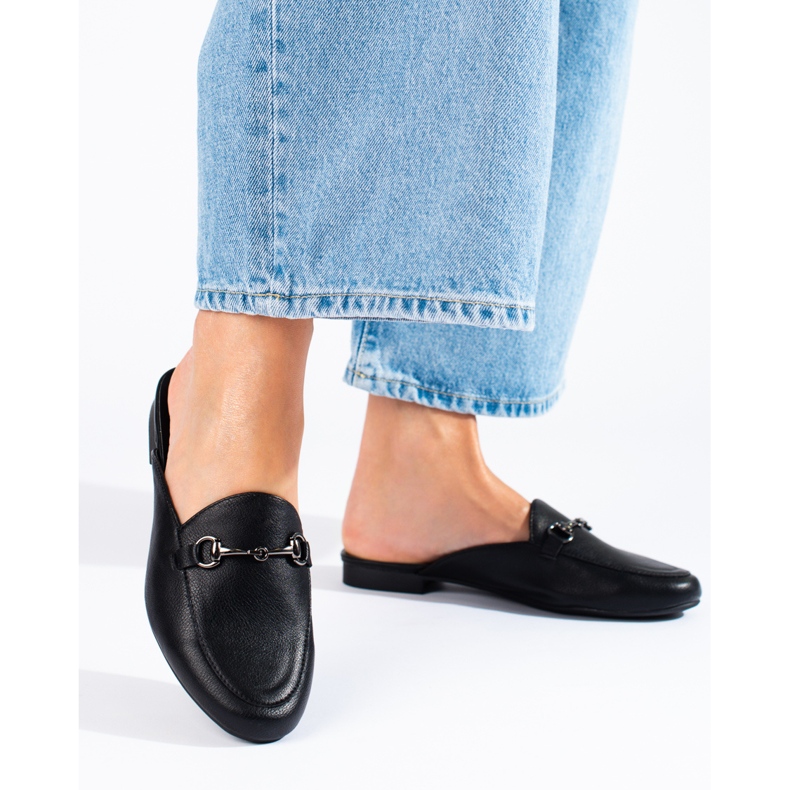 Vinceza svarta tofflor för kvinnor 1