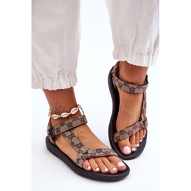 Mönstrade sportsandaler för damer Brun Ultimate 2