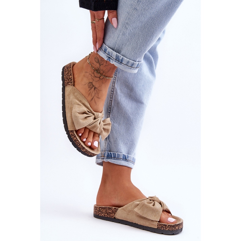 Wendy Light Beige Cork Sole Tofflor 2