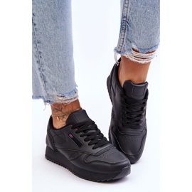 PM1 Merida Black Lace-up Platform Lädersportskor svart 2