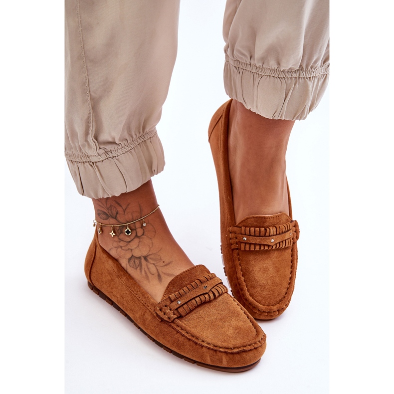 PG1 Camel Clorie Loafers i mocka för kvinnor brun 1