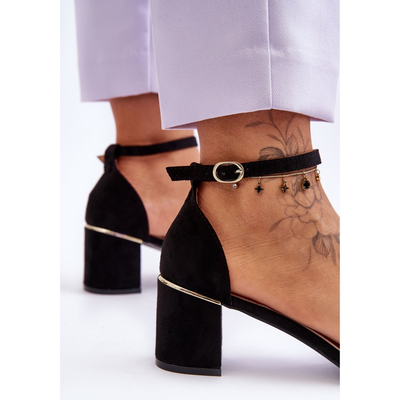 Sandaler På En Stabil Klack Svart Palermo 2