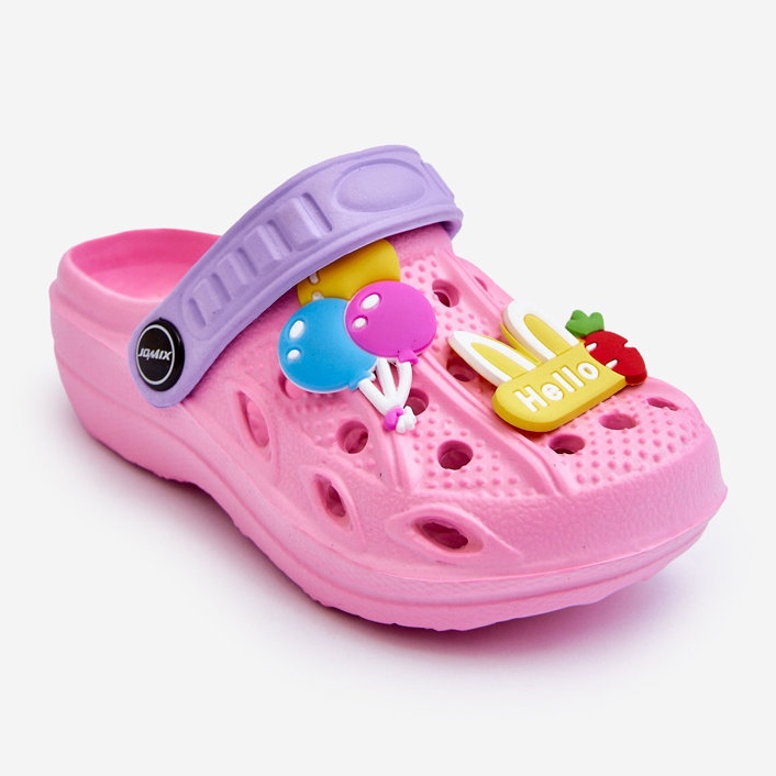 WJ1 Barns skum lättvikts Crocs sandaler Rosa sötsaker 1