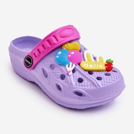 WJ1 Barnskum Lättvikts Crocs Slides Lila sötsaker violett 1