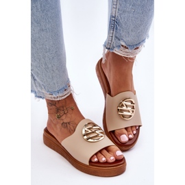 Kvinnors tofflor Beige hemligheter med dekoration 1