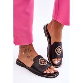 Klassiska sandaler med platt klack för kvinnor Svart Larotte 1