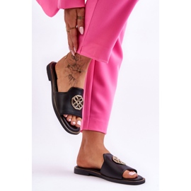 Klassiska sandaler med platt klack för kvinnor Svart Larotte 2