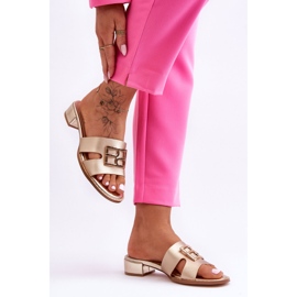 Eleganta tofflor för kvinnor med gyllene Atlantis-dekoration 2