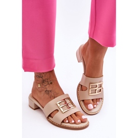 Eleganta tofflor för kvinnor med beige Atlantis-dekoration 1