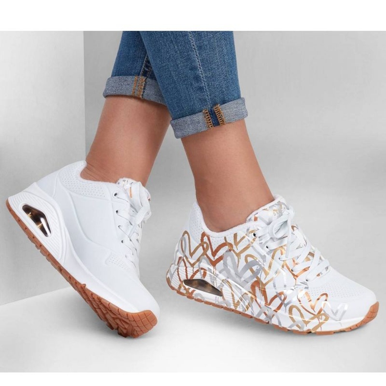 Skor Skechers Uno Metallic Love W 155523/WTGD vit 1