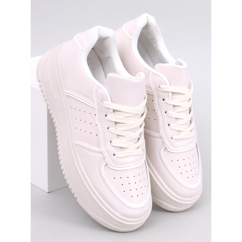 Secada Beige sneakers med hög sula 1