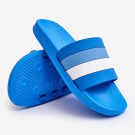 WJ1 Blue Vision randiga tofflor för män blå 2