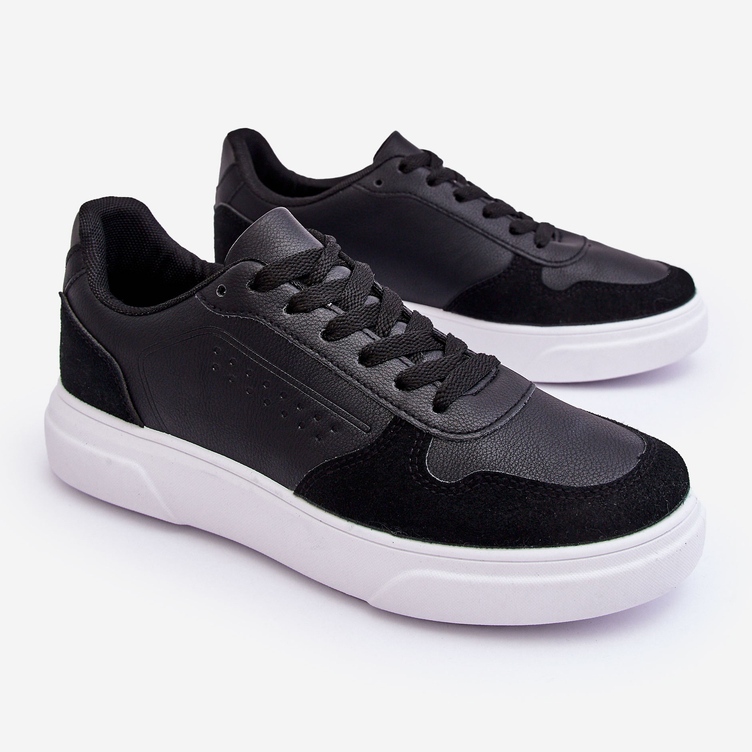 WJ1 Svarta Castiel-sportskor med snörning för män 1