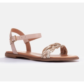 Marco Shoes Platta sandaler beige 1