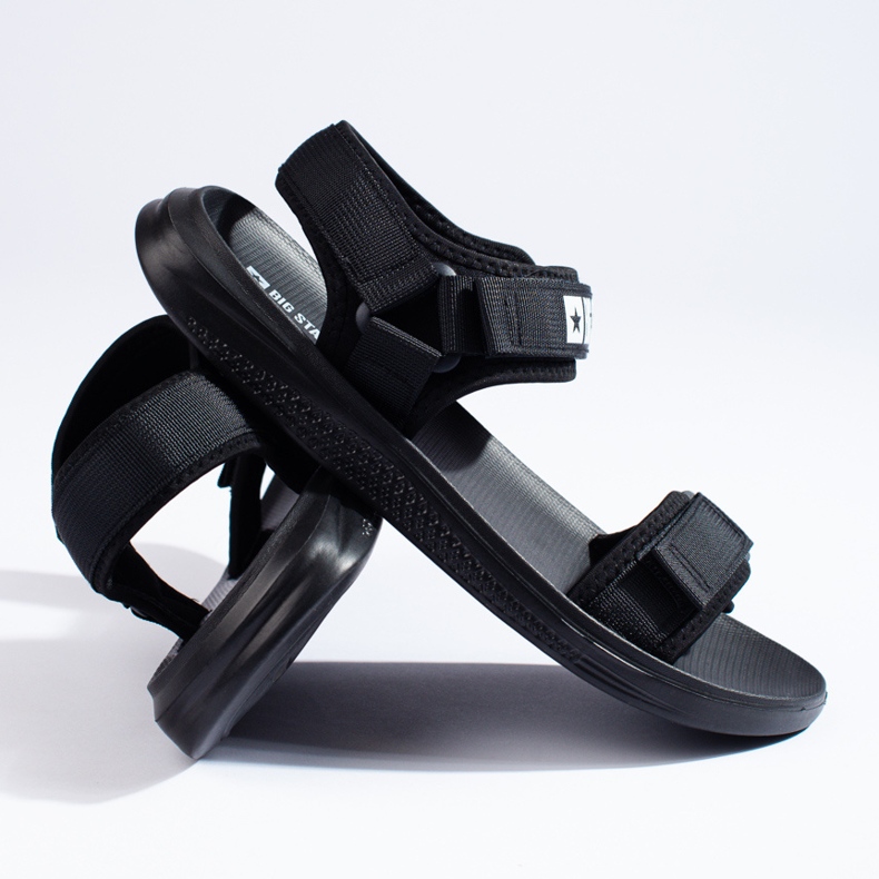 Big Star HH174842 svarta sandaler för män 2