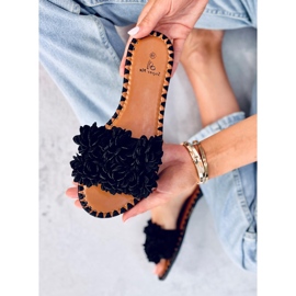 Prima Black Flower Tofflor svart 1