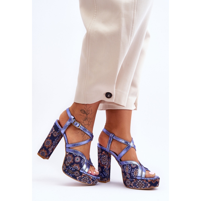 Läderklackar Sandaler Maciejka 06084-17 Marinblå 1