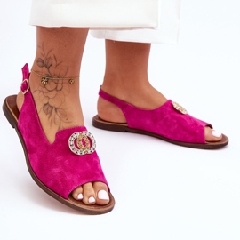 Platta mockasandaler med dekor Nicole 2744/067 Fuchsia rosa 2
