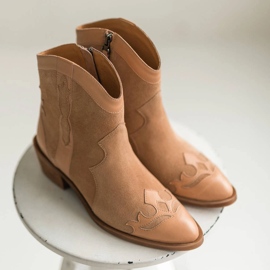 Marco Shoes Cowboystövlar i naturlig mocka beige 1