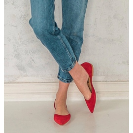 Marco Shoes Balettlägenheter med klack röd 2