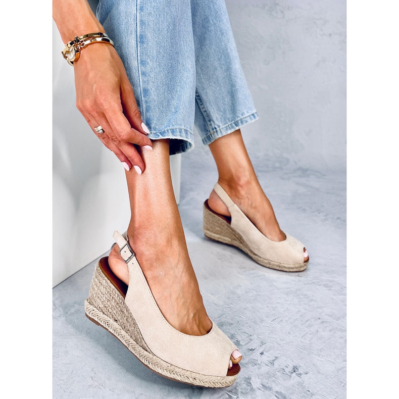 Nevil Beige espadrillor med öppen tå 2