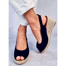 Nevil Black espadrillor med öppen tå svart 1