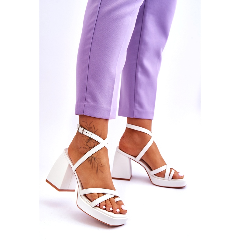 Fashionabla White Secret Rose höga klackar och plattformssandaler vit 2