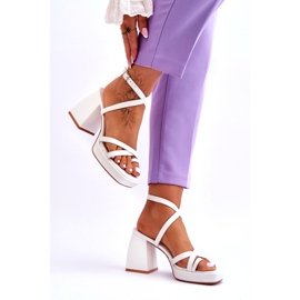 Fashionabla White Secret Rose höga klackar och plattformssandaler vit 3