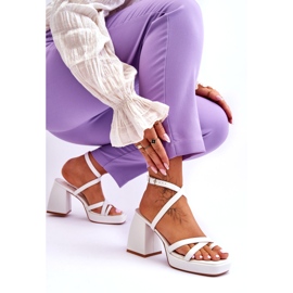 Fashionabla White Secret Rose höga klackar och plattformssandaler vit 4