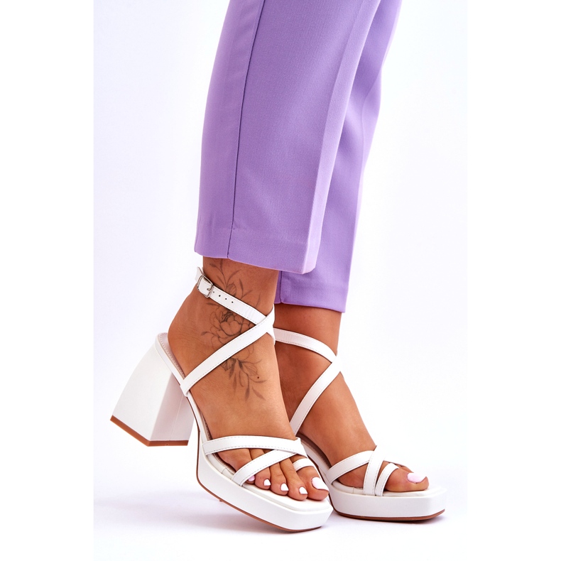 Fashionabla White Secret Rose höga klackar och plattformssandaler vit 6