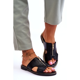 Lemar Damtofflor med dekorativ dragkedja Svart Clarence 2