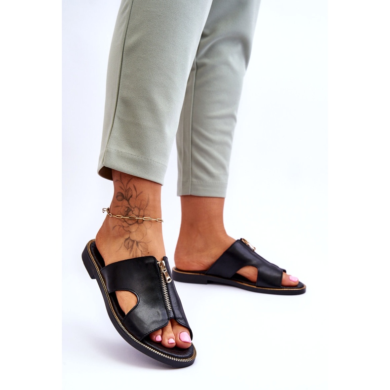 Lemar Damtofflor med dekorativ dragkedja Svart Clarence 1